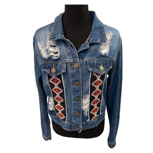 El Amario De Judith Jean Jacket Embroidered Medium